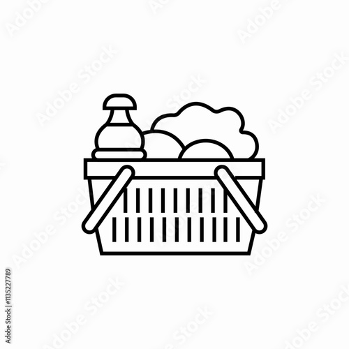 full shopping basket icon sign vector