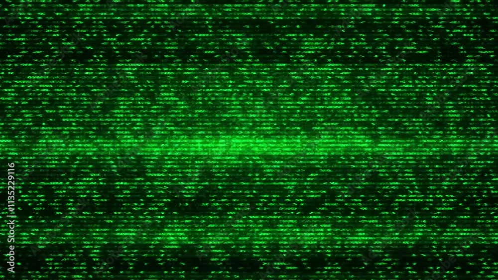 Analog Static Noise green texture overlay. Scan lines interference. Distorted VCR stripes offset. No signal VHS Glitch. Bad TV signal. CRT transitions. Retro CRT TV Static Damage 4K Overlay Background