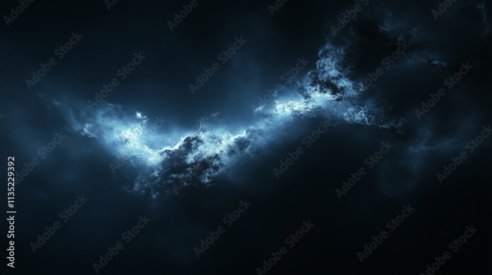 A high-resolution abstract image of soft blue glowing light emerging from darkness, creating a mysterious and ethereal atmosphere with a cosmic aesthetic A high-resolution abstract image of soft blue glowing light emerging from darkness, creating a mysterious and ethereal atmosphere with a cosmic aesthetic