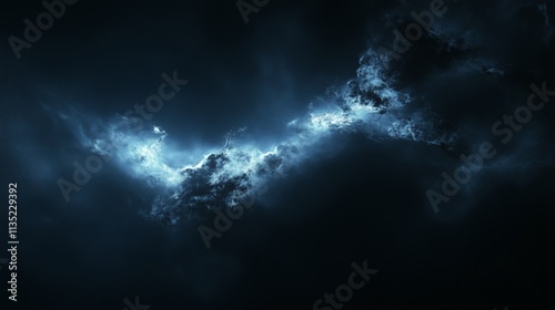 Wallpaper Mural A high-resolution abstract image of soft blue glowing light emerging from darkness, creating a mysterious and ethereal atmosphere with a cosmic aesthetic Torontodigital.ca