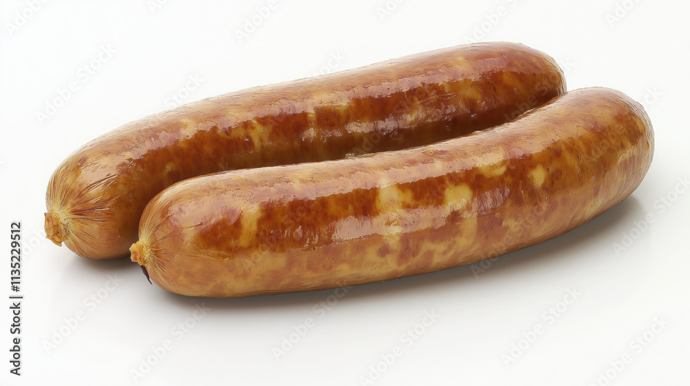 Studio Shot of Grilled Bratwurst Sausages with Rustic Presentation Studio Shot of Grilled Bratwurst Sausages with Rustic Presentation