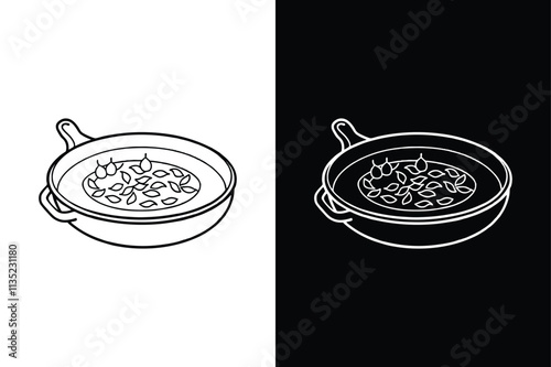 Paella  icon vector on White Background ,Vector Art Illustration on white background.