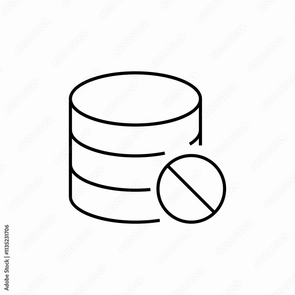 sql data base non available icon sign vector sql data base non available icon sign vector