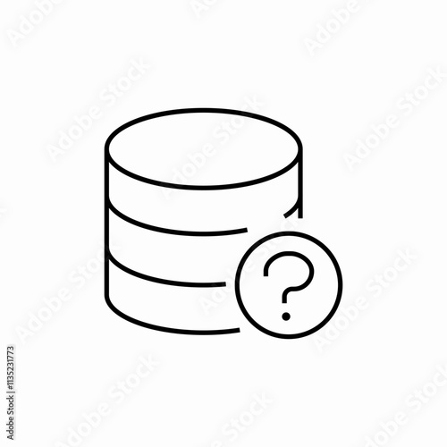 sql data base question mark icon sign vector