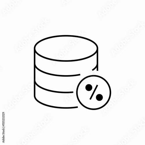 sql data base percent icon sign vector