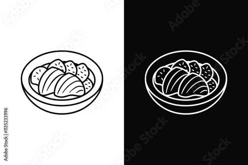 Sashimi  icon vector on White Background ,Vector Art Illustration on white background.