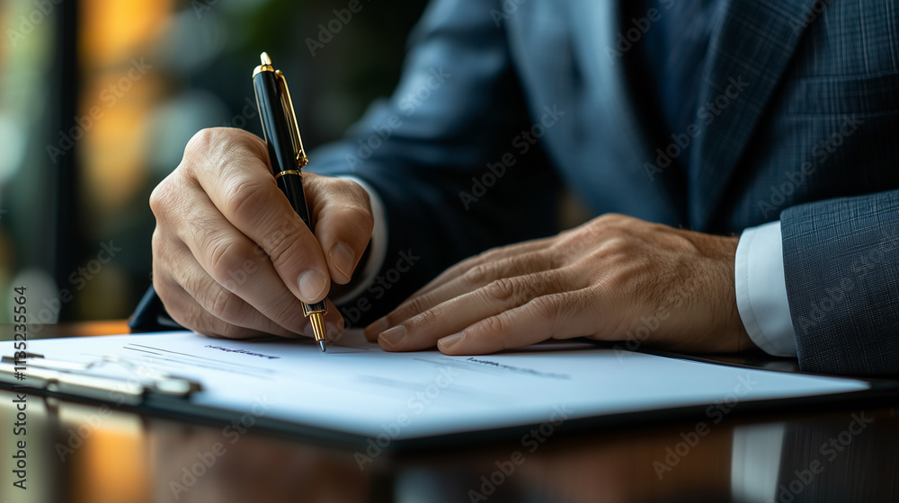 Signing Business Contract Document Or Agreement.
