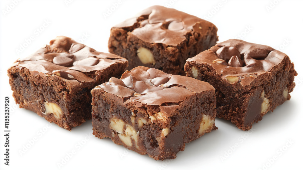 Studio Shot of Fudgy Brownies with a Glossy Top Studio Shot of Fudgy Brownies with a Glossy Top