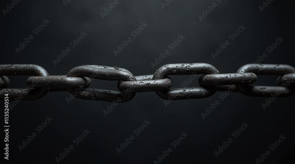 Close-up of a Chain against Dark Black Background Close-up of a Chain against Dark Black Background