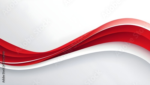 A simple abstract vector design featuring smooth red gradient lines, curves, and waves on a clean white backdrop.