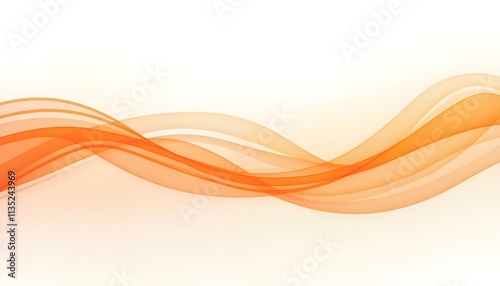 A simple abstract vector design featuring smooth orange gradient lines, curves, and waves on a clean white backdrop. 