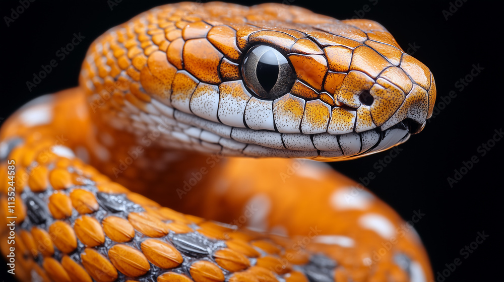 A coiled snake with detailed scales. PNG Transparent background. A coiled snake with detailed scales. PNG Transparent background.