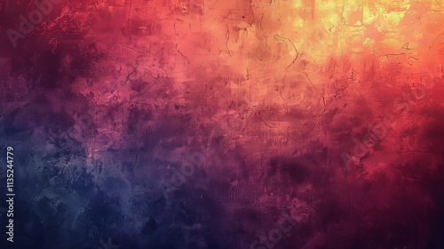 Abstract Textured Background with Gradient of Deep Red, Orange, and Blue Hues