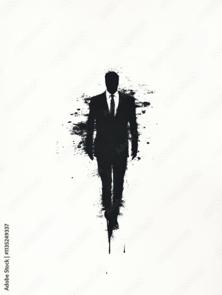 Silhouette of a Man in a Suit on White Background Silhouette of a Man in a Suit on White Background