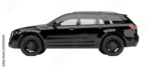 black car isolated on white