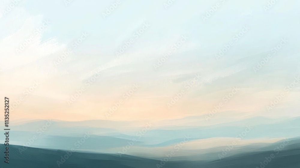 Serene Landscape Pastel Hues, Impasto Brushstrokes, Misty Mountains, Abstract Art Abstract art, landscape painting Serene Landscape Pastel Hues, Impasto Brushstrokes, Misty Mountains, Abstract Art Abstract art, landscape painting