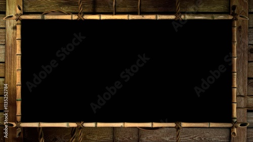 TEMPLATE, 3D Bamboo Interface - Looping HD Background. Animated Templates - 3D Interface for images, videos, texts, portfolio or credits. Seamless loop.
