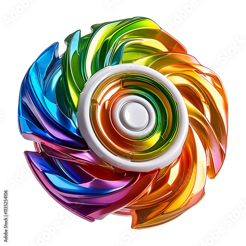 Fierce Beyblade Toy isolated on transparent background.