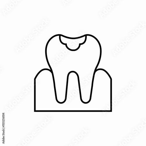 cracked tooth gum icon sign vector