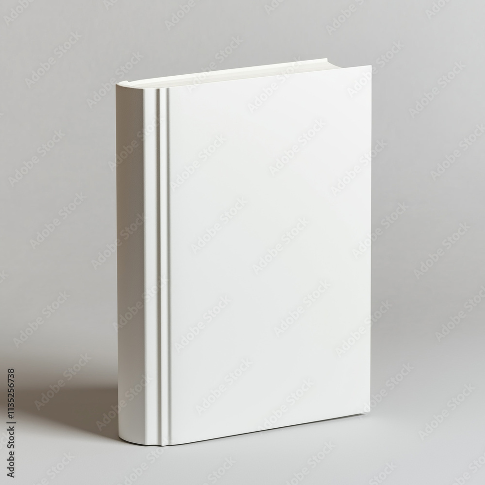 Isolated hardcover book mocup with a plain cover and subtle texture against a minimalist background mockup Isolated hardcover book mocup with a plain cover and subtle texture against a minimalist background mockup
