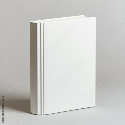 Isolated hardcover book mocup with a plain cover and subtle texture against a minimalist background mockup