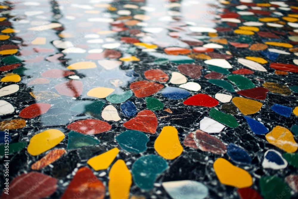 Obraz premium Colorful Mosaic Stone Floor Pattern