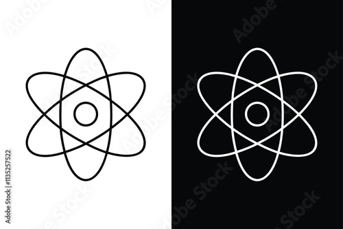 Clean and Modern Nuclear Fusion Vector Icon for Science and Technology