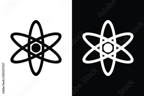 Revolutionary Nuclear Fusion Icon. A Bold Atom Vector Design