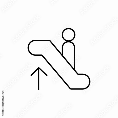 escalator upstairs icon sign vector