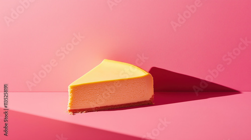 Studio Shot of Creamy Cheesecake with Fresh Fruit Topping