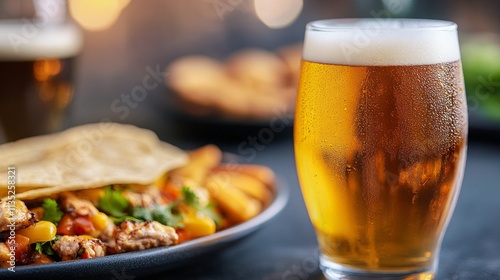 Elegant dining with drinks and flavorful dishes at a cozy restaurant during e...
