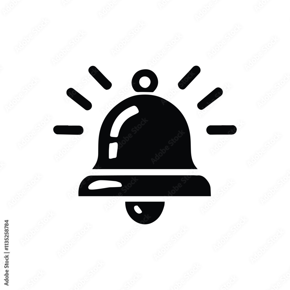 Fototapeta premium sound signal icon, bell on transparent background, vector