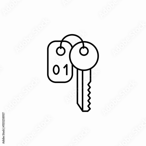 hotel room key icon sign vector