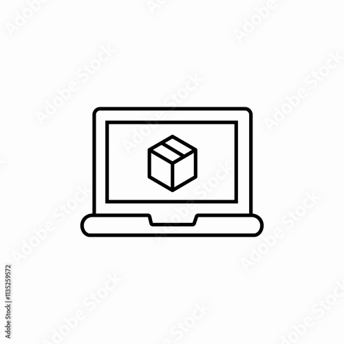 online delivery laptop icon sign vector
