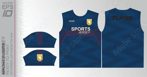Modern ready-to-print jersey design with dynamic lines and vibrant colors. Perfect for football, basketball, cycling, or sportswear. High-quality, customizable vector file for instant printing.