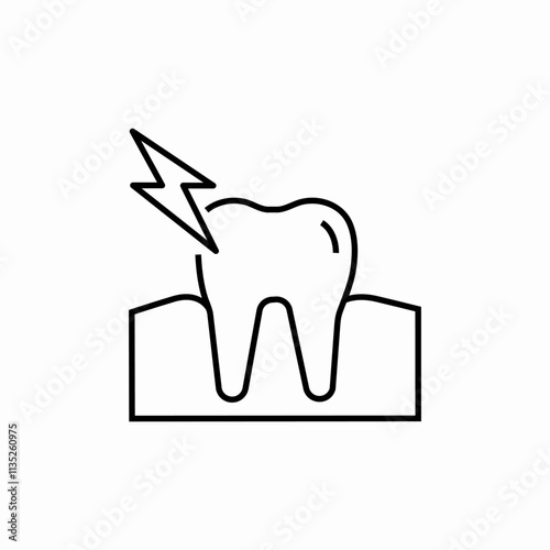 tooth pain icon sign vector