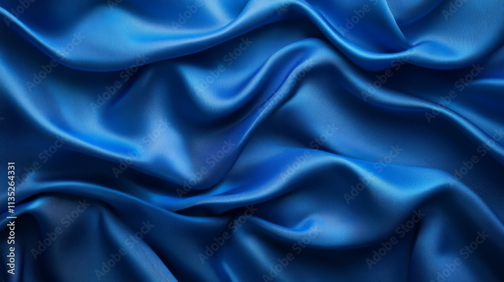 Fototapeta premium Luxurious Blue Silk Fabric Background