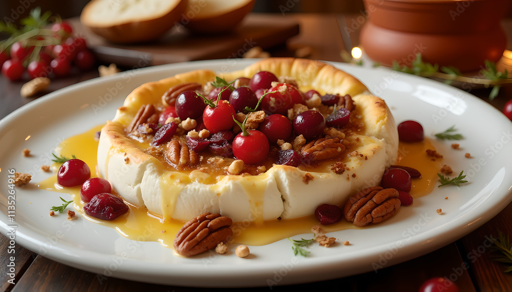 Cheesecake with pecans, cranberries, and caramel drizzle Cheesecake with pecans, cranberries, and caramel drizzle