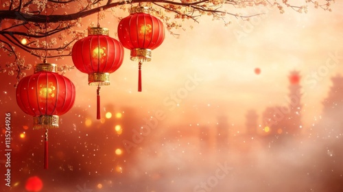 Red Lanterns at Dusk