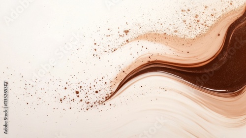 Creamy coffee swirl captured in an abstract design with rich textures and colors