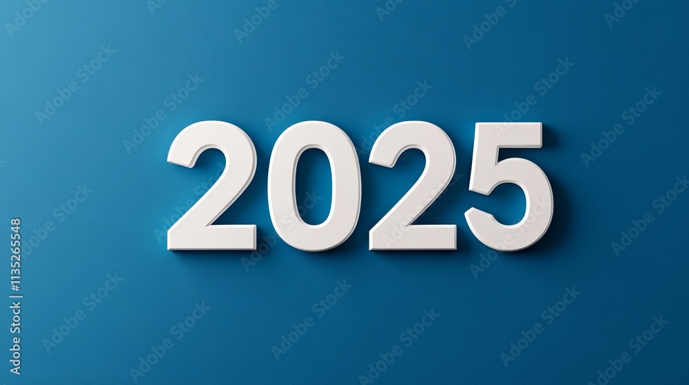 New Year 2025 Background - White 2025 digits, blue background, new year, future, planning, hope New Year 2025 Background - White 2025 digits, blue background, new year, future, planning, hope