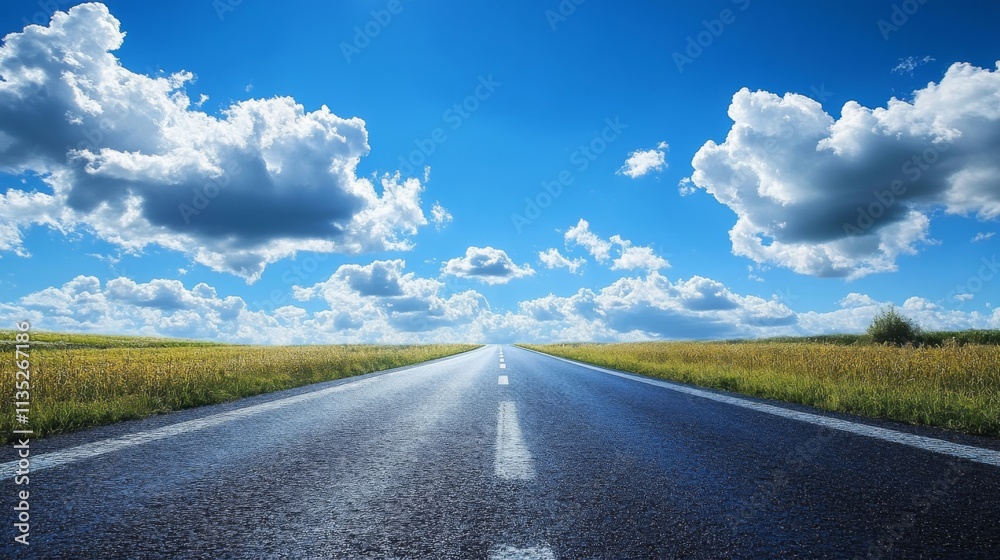 Fototapeta premium Open Road Under Blue Skies