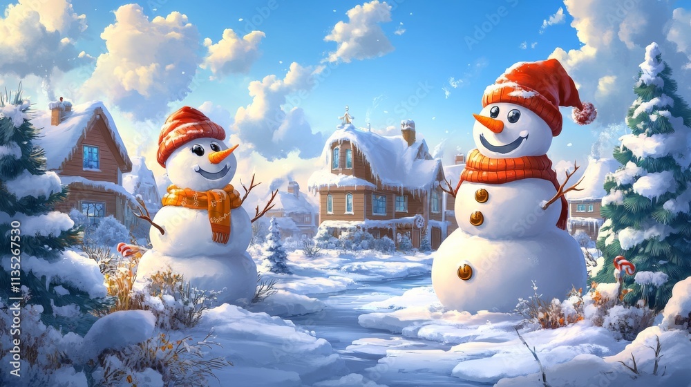 Obraz premium Winter Wonderland Snowmen