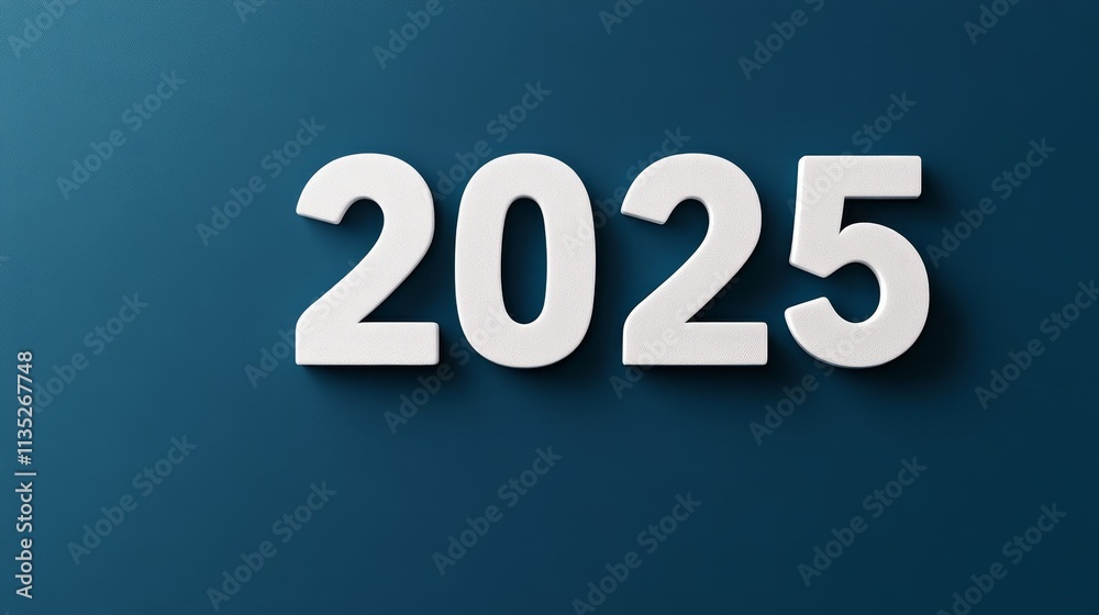 New Year 2025 Background - White 2025 digits on dark blue, symbolizing future, progress, planning, time, and new beginnings. New Year 2025 Background - White 2025 digits on dark blue, symbolizing future, progress, planning, time, and new beginnings.