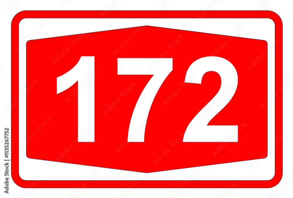 Illustration eines Autobahnschildes der Autobahn 172 in der Schweiz Illustration eines Autobahnschildes der Autobahn 172 in der Schweiz