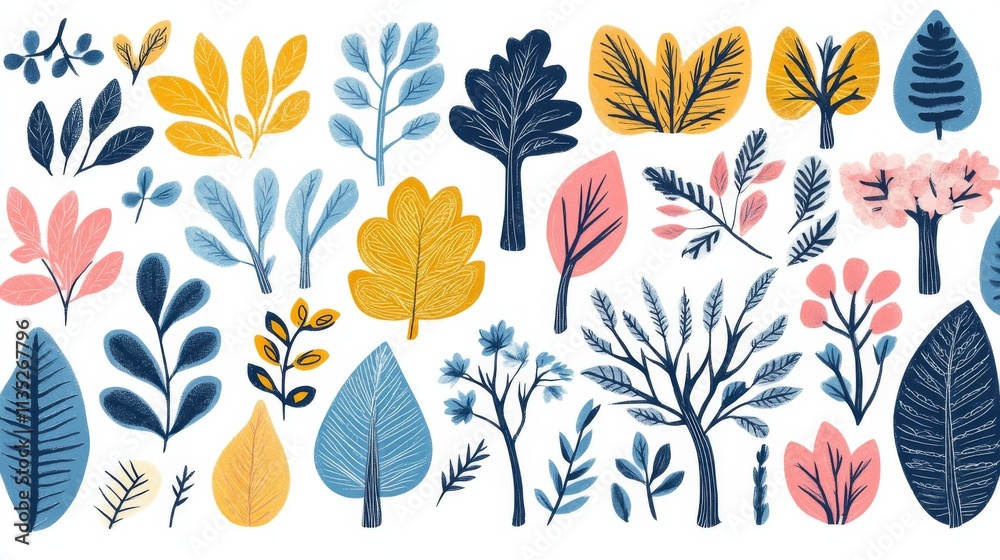 Fototapeta premium Illustrated Botanical Collection