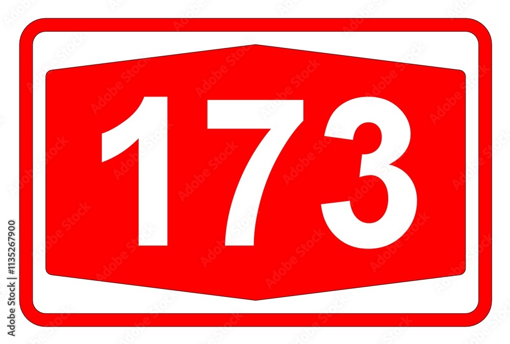 Illustration eines Autobahnschildes der Autobahn 173 in der Schweiz Illustration eines Autobahnschildes der Autobahn 173 in der Schweiz