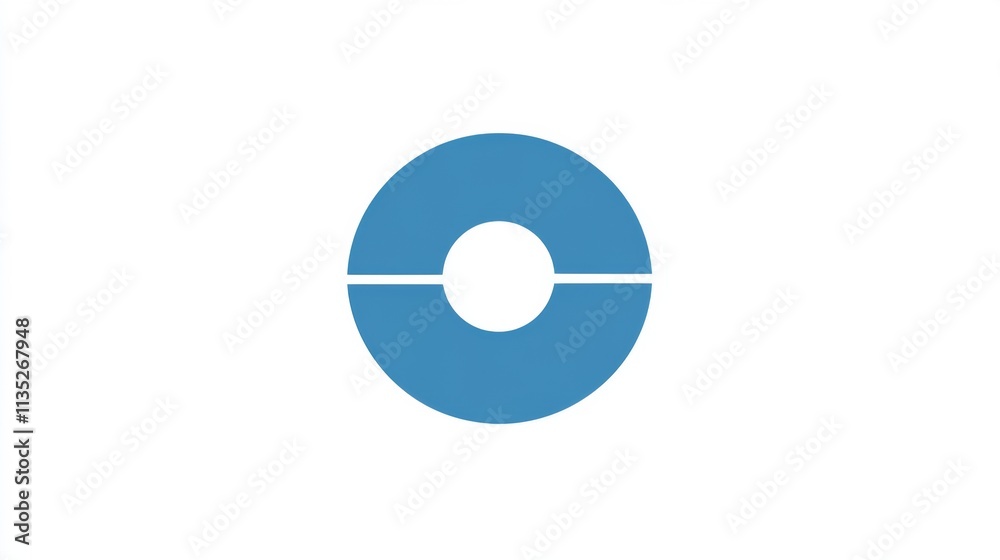 Blue Oval Symbol on White Background Blue Oval Symbol on White Background