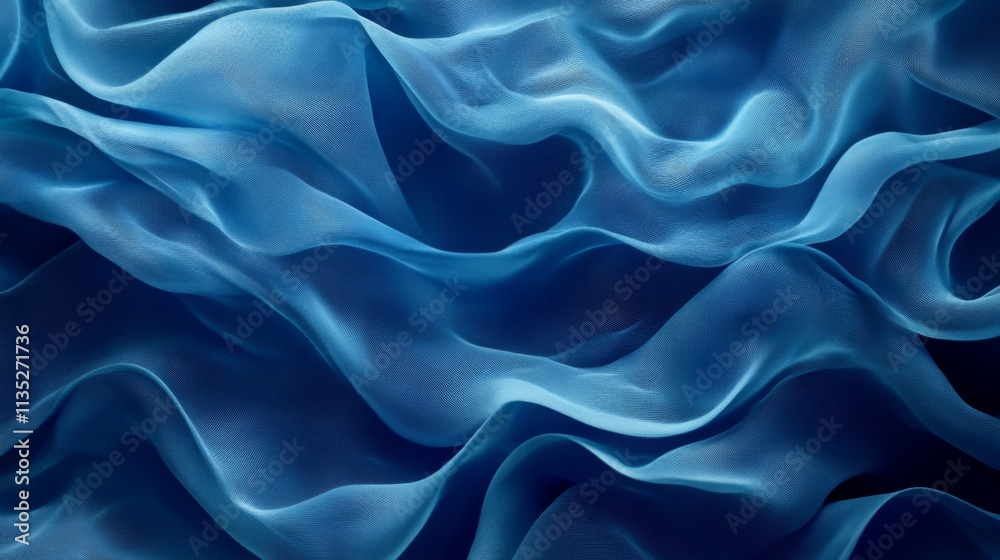 Abstract Blue Fabric Waves Abstract Blue Fabric Waves