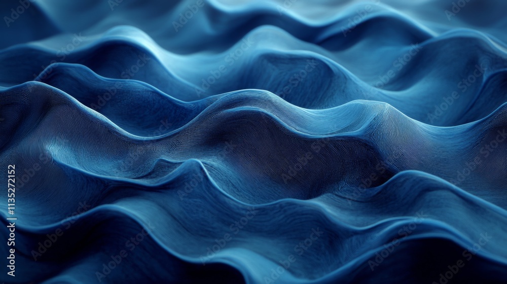 Obraz premium Abstract Blue Textured Waves